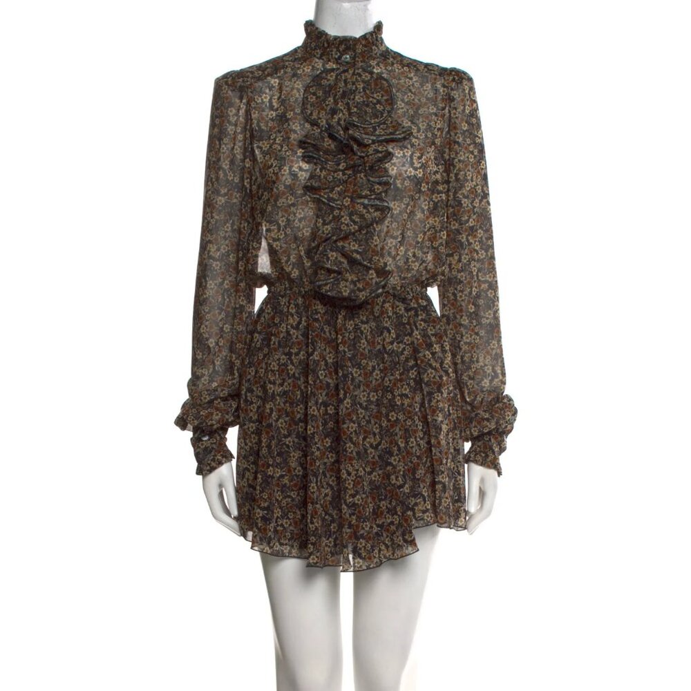 Italian REDEMPTION Black Floral Mini Dress 42 8 $400